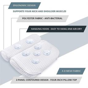 img 2 attached to AmazeFan Bath Pillow with 4D Air Mesh Technology, 7 Suction Cups, Supports Head, Back, Shoulder and Neck, Fits All Bathtub, Hot Tub and Home Spa - Enhanced SEO-optimized Version