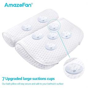 img 1 attached to AmazeFan Bath Pillow with 4D Air Mesh Technology, 7 Suction Cups, Supports Head, Back, Shoulder and Neck, Fits All Bathtub, Hot Tub and Home Spa - Enhanced SEO-optimized Version