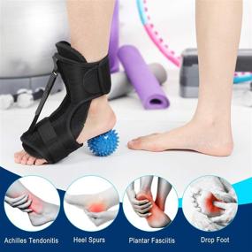 img 1 attached to 🦶 Upgraded Adjustable Night Splints for Plantar Fasciitis Relief - Women Men, Foot Drop Brace for Plantar Fasciitis Support (Black) - 2021 Edition