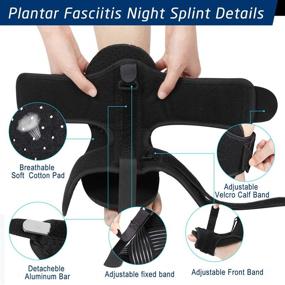 img 2 attached to 🦶 Upgraded Adjustable Night Splints for Plantar Fasciitis Relief - Women Men, Foot Drop Brace for Plantar Fasciitis Support (Black) - 2021 Edition