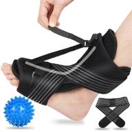 🦶 upgraded adjustable night splints for plantar fasciitis relief - women men, foot drop brace for plantar fasciitis support (black) - 2021 edition логотип