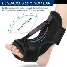 img 3 attached to 🦶 Upgraded Adjustable Night Splints for Plantar Fasciitis Relief - Women Men, Foot Drop Brace for Plantar Fasciitis Support (Black) - 2021 Edition