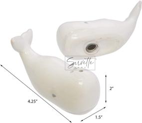 img 1 attached to 🐋 Ceramic Whale Salt &amp; Pepper Shakers - Novelty Kitchen Decor