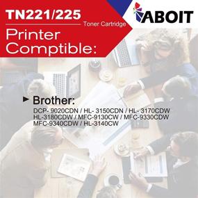 img 2 attached to 🖨️ ABOIT Compatible Toner Cartridge for Brother TN225 TN-221 - Cyan, Magenta, Yellow - High-Quality Replacement for HL-3170CDW, HL-3140CW, MFC-9130CW, MFC-9330CDW, MFC-9340CDW