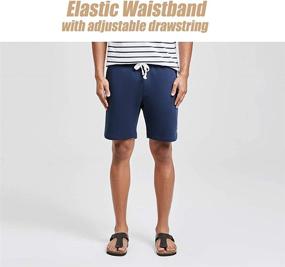 img 3 attached to 🩳 Maamgic Men's Fleece Pajama Flat Front Shorts: 9" Casual Athletic Jogger Shorts with Pockets