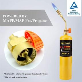 img 1 attached to High-Performance Brass Pencil Flame Propane Torch Head with Metal Handle - Upgraded Full Brass Version for MAPP/MAP Pro/Propane Use