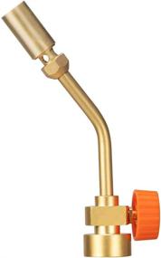 img 4 attached to High-Performance Brass Pencil Flame Propane Torch Head with Metal Handle - Upgraded Full Brass Version for MAPP/MAP Pro/Propane Use