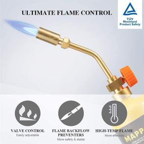 img 2 attached to High-Performance Brass Pencil Flame Propane Torch Head with Metal Handle - Upgraded Full Brass Version for MAPP/MAP Pro/Propane Use
