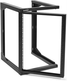 img 2 attached to 🗄️ NavePoint 15U Wall Mount Open Frame Network Rack with Swing Out Hinged Gate - Organize and Secure Network Servers and AV Equipment with Easy Rear Access - 24 Inch Depth, Gate Opens 180 Degrees from Either Side