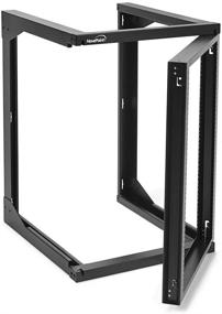 img 3 attached to 🗄️ NavePoint 15U Wall Mount Open Frame Network Rack with Swing Out Hinged Gate - Organize and Secure Network Servers and AV Equipment with Easy Rear Access - 24 Inch Depth, Gate Opens 180 Degrees from Either Side