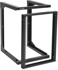img 1 attached to 🗄️ NavePoint 15U Wall Mount Open Frame Network Rack with Swing Out Hinged Gate - Organize and Secure Network Servers and AV Equipment with Easy Rear Access - 24 Inch Depth, Gate Opens 180 Degrees from Either Side