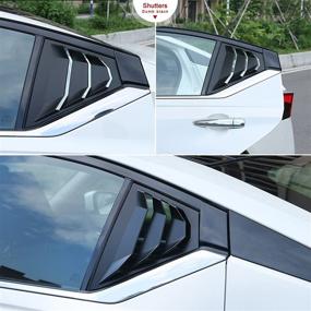img 3 attached to Матово-черные задние оконные заслонки ABS для Nissan Altima 2019-2021 - Заслонки в стиле гоночной дорожки с воздушным заборным кожухом (2 шт.)