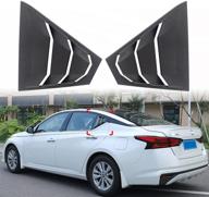 🚘 matte black abs rear side window louvers for 2019-2021 nissan altima - racing style louvers with air vent scoop shades cover (2pcs) logo