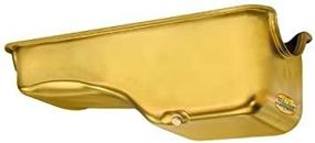 img 1 attached to Enhance Performance with Milodon 30720 Steel, Gold Zinc Plated Stock Replacement Oil Pan for Small Block Ford