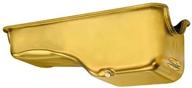 enhance performance with milodon 30720 steel, gold zinc plated stock replacement oil pan for small block ford logo