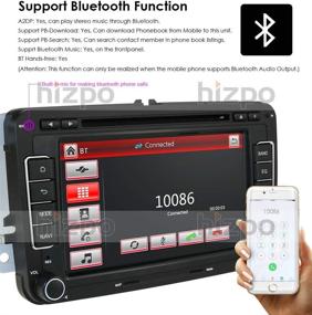 img 2 attached to 🚗 Hizpo HD 7" Double Din Car Stereo GPS DVD Navi for VW Golf Polo Passat Tiguan Jetta EOS, Including US Map & Camera, Capacitive Touch Screen