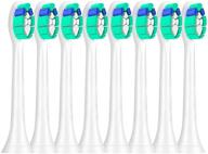 8 pack of replacement brush heads for philips sonicare electric toothbrush - compatible with diamondclean, healthywhite, flexcare, easyclean, plaque control, gum health and more - snap-on handles logo