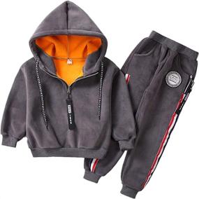 img 3 attached to Monvecle Toddler Tracksuit Sweatpant Charcoal Sports & Fitness in Team Sports