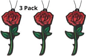 img 2 attached to 🌹 Rose Car Air Fresheners - 3 Pack | Scented with Essential Oils | Freshened by Fresh Fresheners