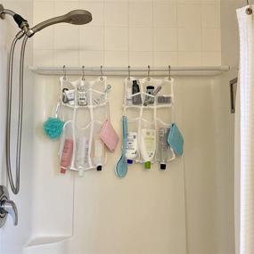 img 1 attached to 🚿 Organize and Simplify Shower Essentials with Evelots Mesh Shower Caddy: 6 Pockets, Brush Hook, Bottle Hole, Fast Drying