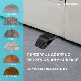 img 3 attached to Wundermax Door Stoppers - Heavy Duty Rubber Security Wedge for Door on Carpet, Concrete, Tile, Linoleum & Wood Floors - Home Improvement - 3 Pack - Vibrant Orange