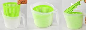 img 2 attached to 🥗 HOME-X Salad Spinner: Quick & Efficient Lettuce and Salad Greens Drying Solution with Pouring Spout and Removable Strainer Basket - Green, 8 ½” L x 6 ½” W x 6” H