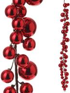 🎄 raz imports - red 4-foot christmas ball garland logo