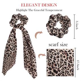 img 2 attached to 6-Pack Leopard Print Big Scrunchies for Hair - TOBATOBA Long Scrunchies Hair Scarf. Polka Dot Snake Skin, Solid Color Elastic Hair Bands Rope Scrunchy. Bun Hair Ties Bobbles Ponytail Holder for Women