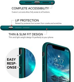 img 2 attached to 📱 OUXUL iPhone XR Case: Stylish and Slim Liquid Silicone Protective Cover in Blackish Green - Shockproof and Soft Microfiber Lining - 6.1 Inch Phone Case