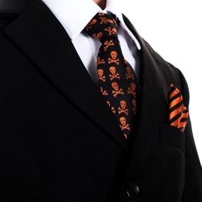 img 3 attached to Canacana Skulls Microfiber Pre Tied Stripes Boys' Accessories in Neckties