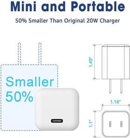 img 1 attached to 🔌 Зарядное устройство Wishinkle USB C с адаптером быстрой зарядки 20W PD и кабелем Type C to Lighting длиной 3 фута - Совместимо с iPhone 12/11/X/Xs, iPad Pro (TS20E)