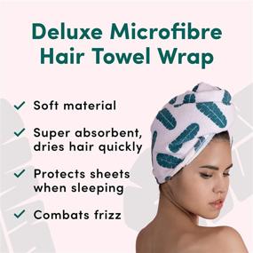 img 2 attached to 👩 Coco & Eve Hair Towel Wrap: Ultra-Absorbent Microfiber Hair Turban for All Hair Types