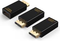 high-quality dp to hdmi adapter [3-pack], cablecreation 1080p gold plated displayport to hdmi converter male to female 1.3v black logo