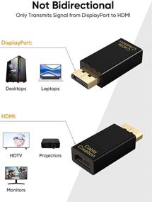 img 2 attached to High-Quality DP to HDMI Adapter [3-Pack], CableCreation 1080P Gold Plated Displayport to HDMI Converter Male to Female 1.3V Black