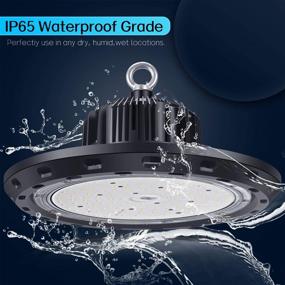 img 2 attached to 100W UFO LED High Bay Light - Ultra Bright Ceiling Lamp for Garage, Shop, Gym, Warehouse Work - Commercial Lighting Grade - 15000LM 120V 5000K - IP65 (100W)