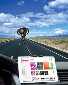 img 3 attached to 📲 woleyi Windshield Car Tablet Mount – Secure Long Arm Suction Cup Holder for iPad Pro, Air, Mini, Galaxy Tabs, iPhone, and More 4-13" Devices