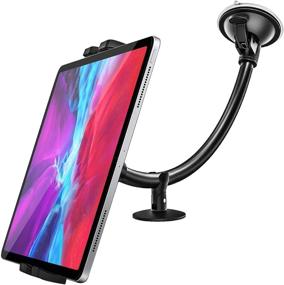 img 4 attached to 📲 woleyi Windshield Car Tablet Mount – Secure Long Arm Suction Cup Holder for iPad Pro, Air, Mini, Galaxy Tabs, iPhone, and More 4-13" Devices