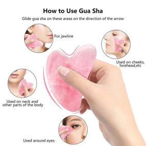 img 2 attached to 💆 Gua Sha инструменты для лица - натуральный массаж розовым кварцем жадеитом для лица и тела в спа-салоне, традиционная акупунктурная терапия, лечение точек триггера, массаж с помощью скребков