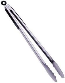 img 2 attached to 🔪 Premium 16-Inch Stainless Steel Serving Tongs with Wide Scalloped Gripping Edge - Perfect for Barbecue, Grilling, and BBQ - Innovative Joint-Lock Design