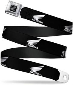 img 4 attached to 🏍️ HONDA Motorcycle Logo Seatbelt Belt - Black/White Design - Adjustable Length (20-36 inches) - 1.0" Wide Belt