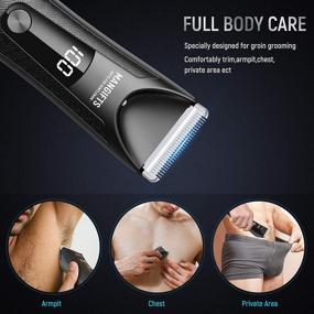 img 2 attached to 🪒 Ultimate Male Hygiene Razor - MANGIFTS Pubic Hair Trimmer for Men, Upgraded Professional Groin Body Trimmer, LED Display, Showerproof Wet/Dry Clippers, Replaceable Ceramic Blade Heads, Charging Dock