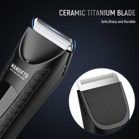 img 3 attached to 🪒 Ultimate Male Hygiene Razor - MANGIFTS Pubic Hair Trimmer for Men, Upgraded Professional Groin Body Trimmer, LED Display, Showerproof Wet/Dry Clippers, Replaceable Ceramic Blade Heads, Charging Dock