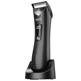 img 4 attached to 🪒 Ultimate Male Hygiene Razor - MANGIFTS Pubic Hair Trimmer for Men, Upgraded Professional Groin Body Trimmer, LED Display, Showerproof Wet/Dry Clippers, Replaceable Ceramic Blade Heads, Charging Dock