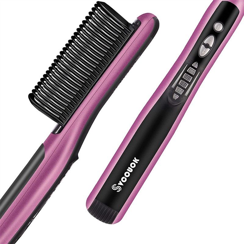 fast heating hair straightener brush 로고