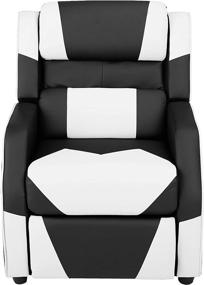 img 3 attached to 🕹️ Amazon Basics Kids/Youth Gaming Recliner: Comfortable Black and White Chair for 3+ Age Group