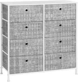 img 4 attached to 🗄️ SONGMICS ULTS024W01 4-Tier Storage Dresser: Versatile and Stylish Organizer with 8 Easy Pull Fabric Drawers