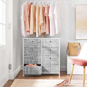 img 2 attached to 🗄️ SONGMICS ULTS024W01 4-Tier Storage Dresser: Versatile and Stylish Organizer with 8 Easy Pull Fabric Drawers