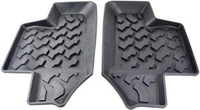 img 4 attached to 🚗 Enhanced MOEBULB Rubber Rear Row Floor Mat Liners for 2007-2017 Jeep Wrangler JK 2-Door (2pcs/Set, Black)