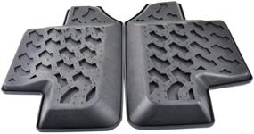 img 1 attached to 🚗 Enhanced MOEBULB Rubber Rear Row Floor Mat Liners for 2007-2017 Jeep Wrangler JK 2-Door (2pcs/Set, Black)