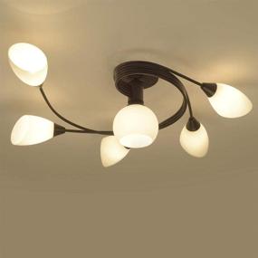 img 3 attached to 🌟 Joypeach Rustic LED Ceiling Lights: Enhance Your Living, Bedroom, and Dining Spaces with Creative Semi-Flush Mount Lamp